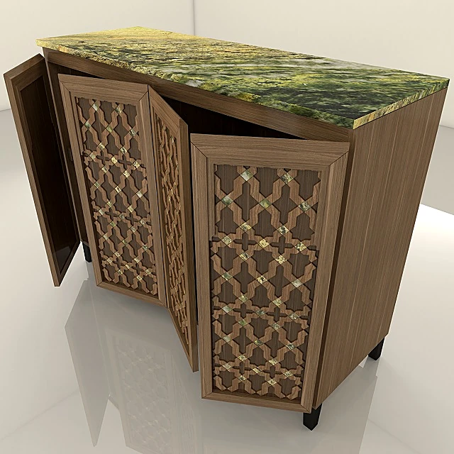 Moroccan Cabinet with Stone Inlay (2)