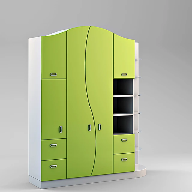 Wardrobe for children with vibrant green finish (2)