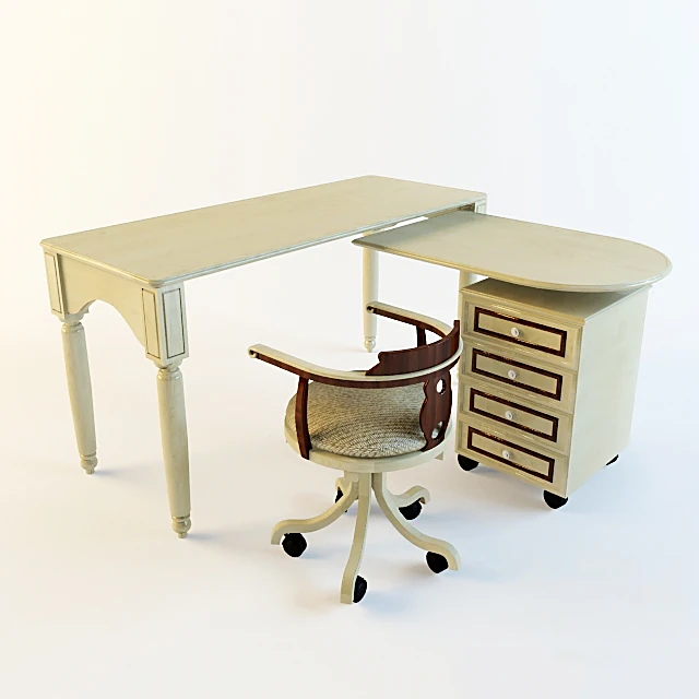 Children's Desk and Chair Set with Classic Wooden Design