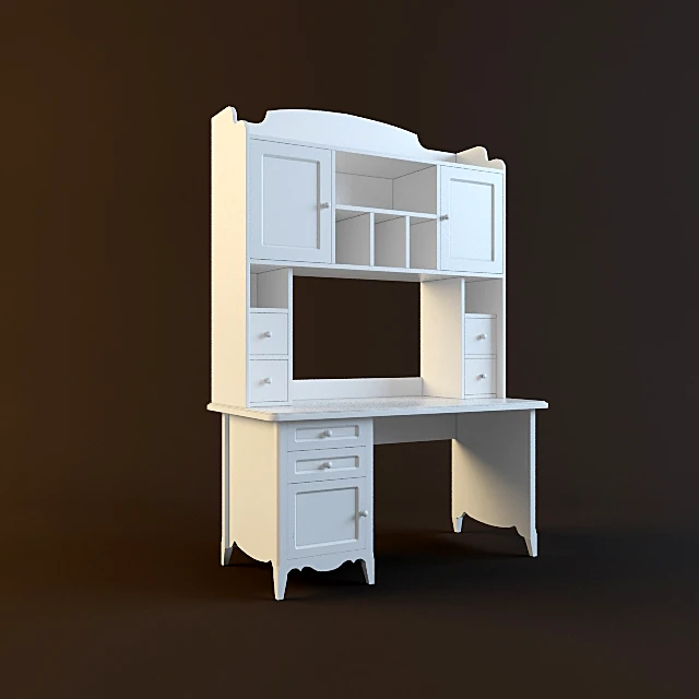 School Desk with Integrated Hutch