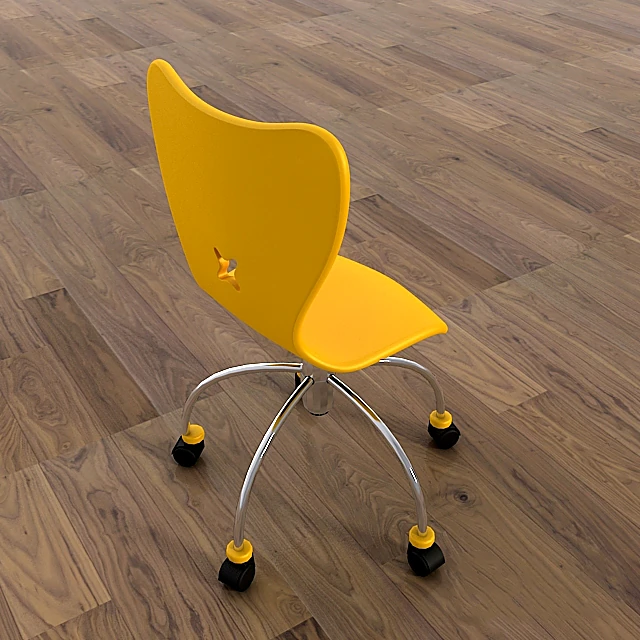 Child chair with Yellow Plastic Seat and Chrome Base (3)
