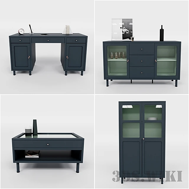 Modern Dark Wood Furniture Set