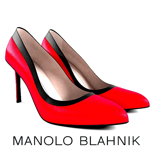 Red Leather High Heels by Manolo Blahnik