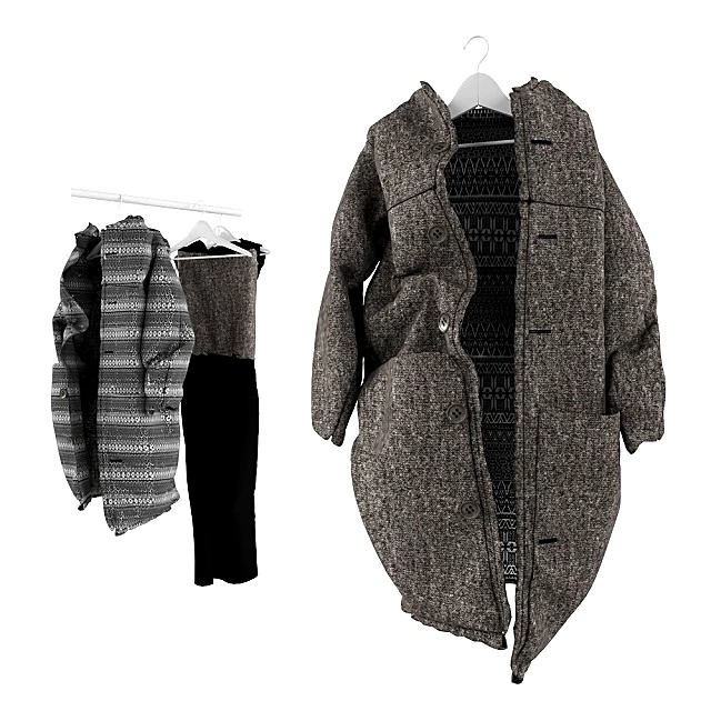 Overcoat with Textured Fabric