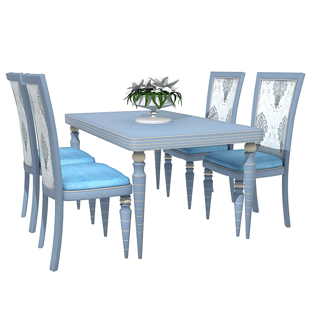 Classic Blue Dining Table Set