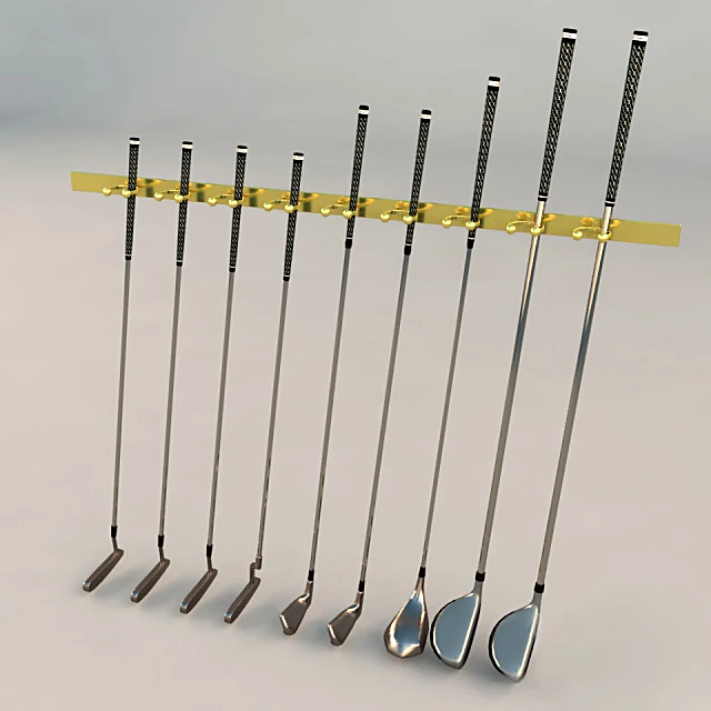 Golf clubs set with Golden Rack