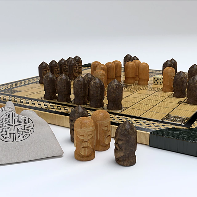 Hnefatafl Board Game with Wooden Viking-Inspired Pieces (3)