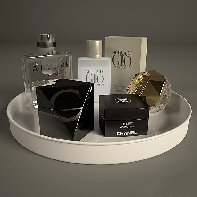 Perfume Set with Modern Glass and Plastic Elements (3)
