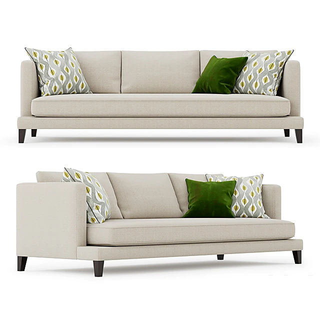 Modern Fabric Sofa with Decorative Pillows