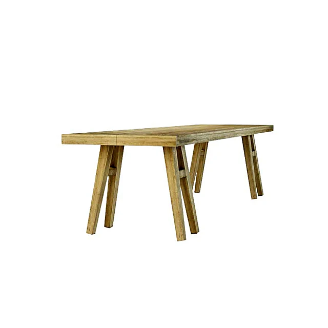 Wooden Dining Table Set with Benches (2)