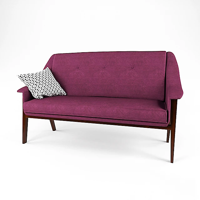 Two-seater Sofa with Mid-Century Modern Design