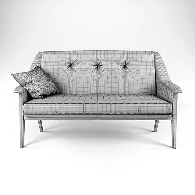 Two-seater Sofa with Mid-Century Modern Design (3)
