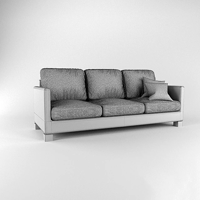 Modern Three-seater Sofa with Purple Fabric (3)