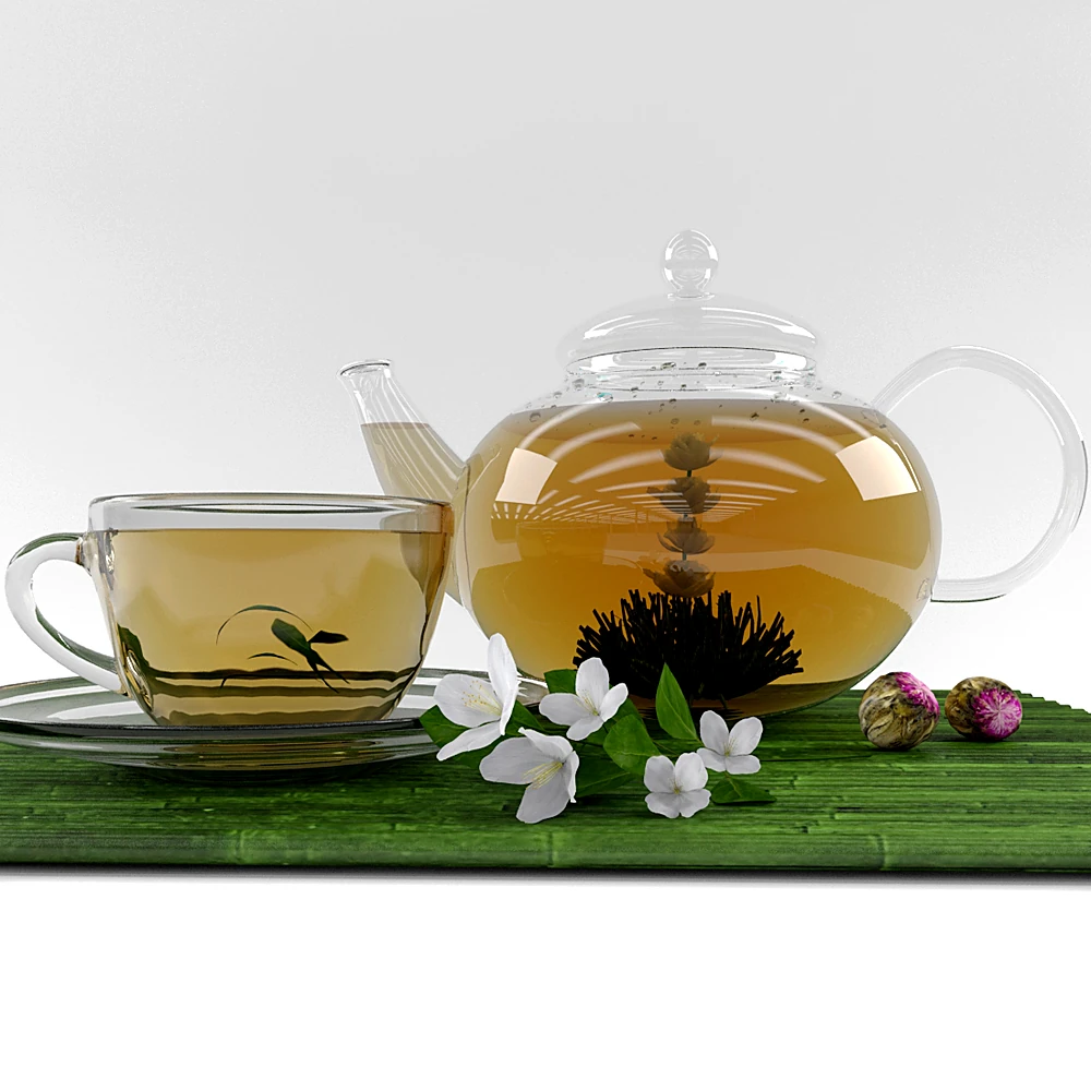 Tea Set Glass with Blooming Tea