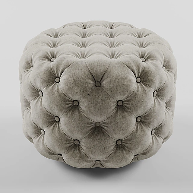 Tufted Cylindrical Ottomans Set (3)