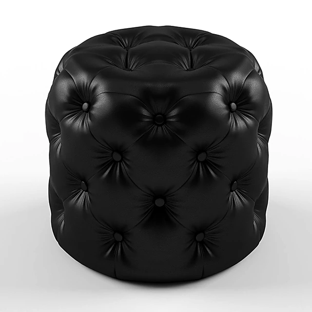 Tufted Cylindrical Ottomans Set (4)