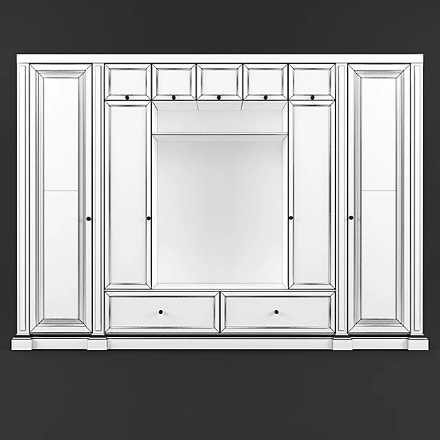 Classic Wall Unit with Bookcases and TV Niche (3)