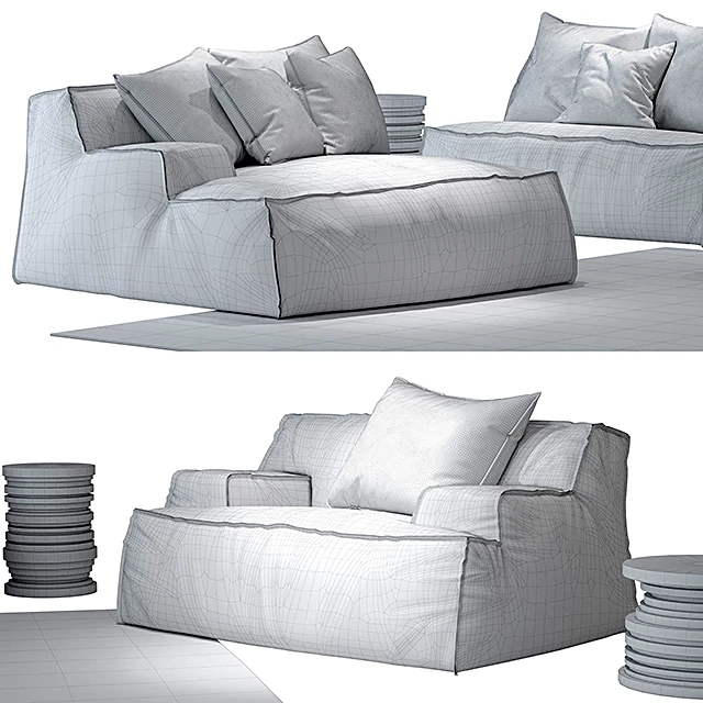 Sofa and Armchair Damasco by Baxter (5)