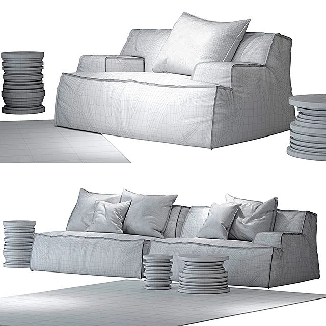 Sofa and Armchair Damasco by Baxter (6)