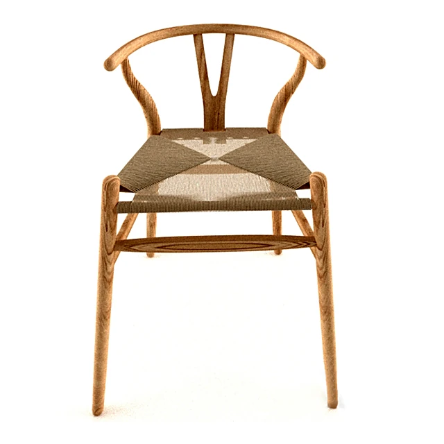 Scandinavian Wood Chair with Woven Seat (2)