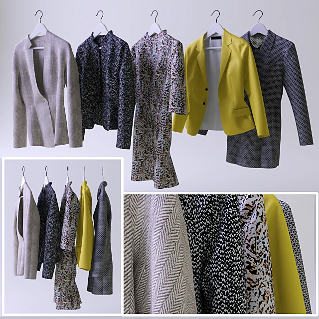 Modern Fabric Clothing Set with Blazers and Dresses