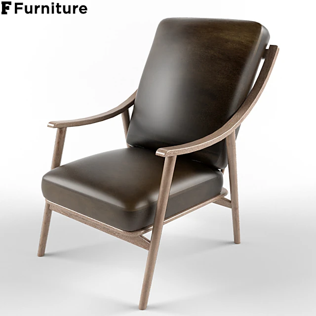 Classic Modern Leather Armchair