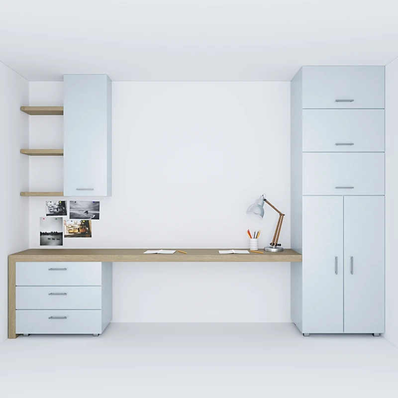 Writing Desk System with Integrated Storage