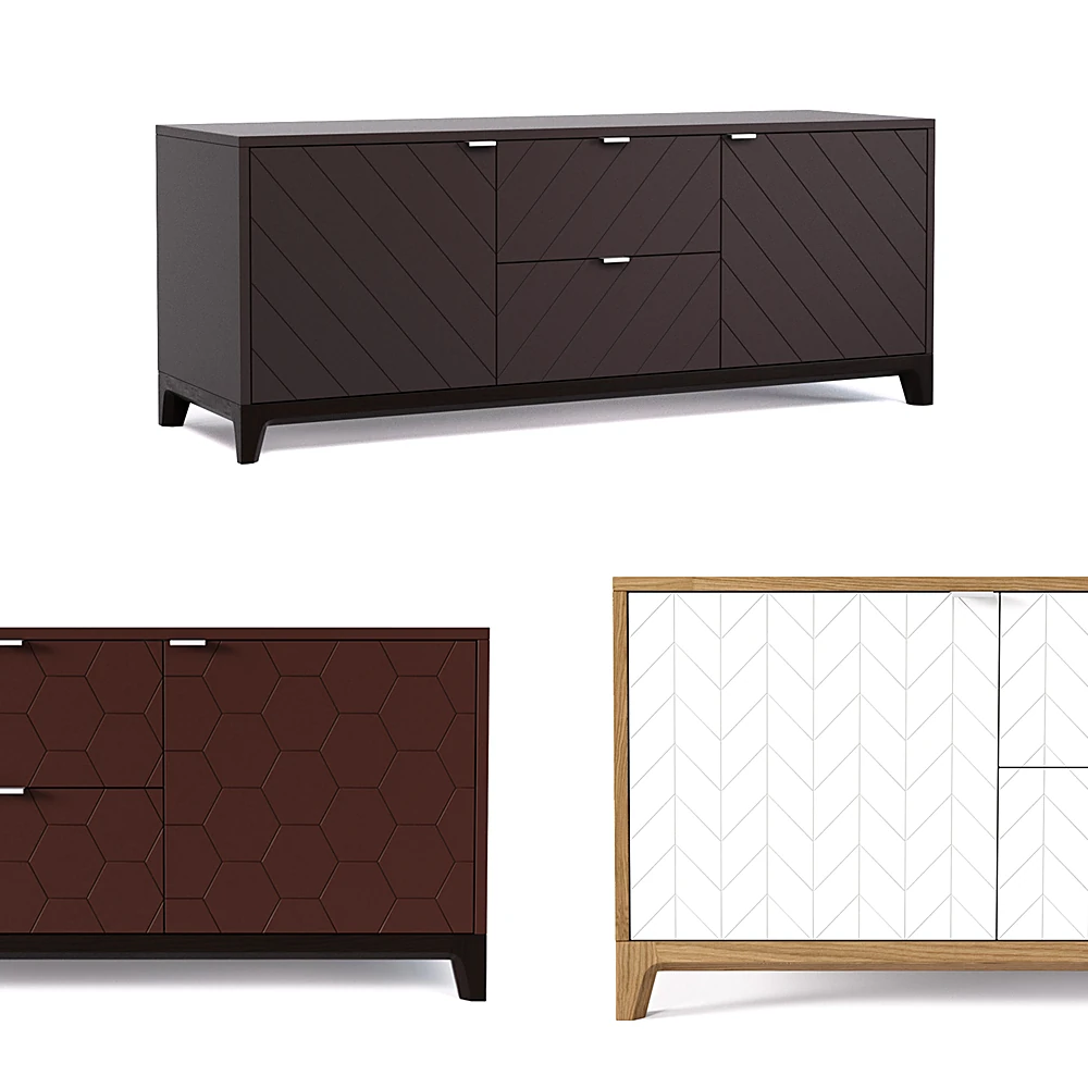Sideboard TV Unit with Geometric Pattern