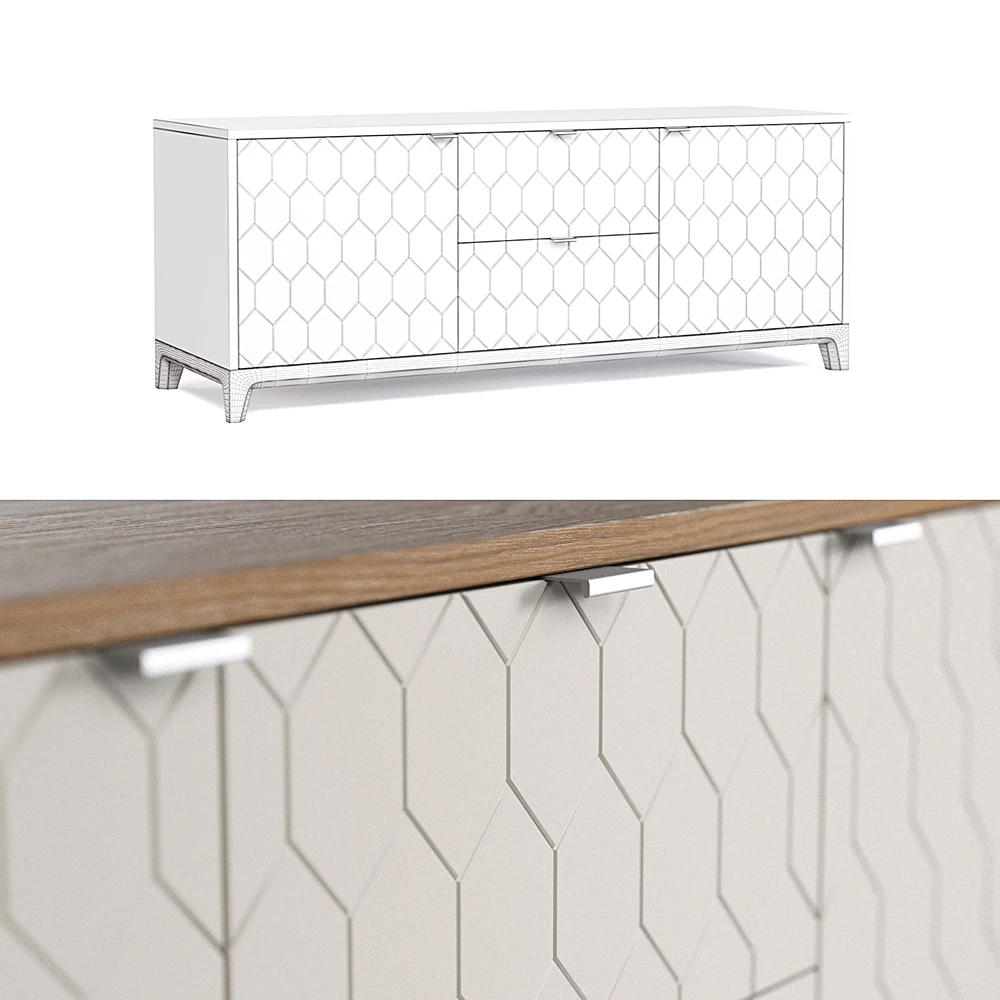 Sideboard TV Unit with Geometric Pattern (2)