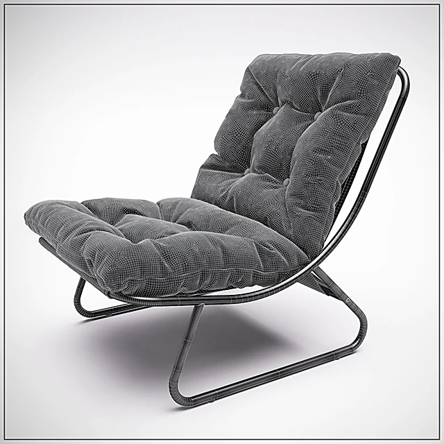 Armchair with Tufted Fabric Cushions (3)