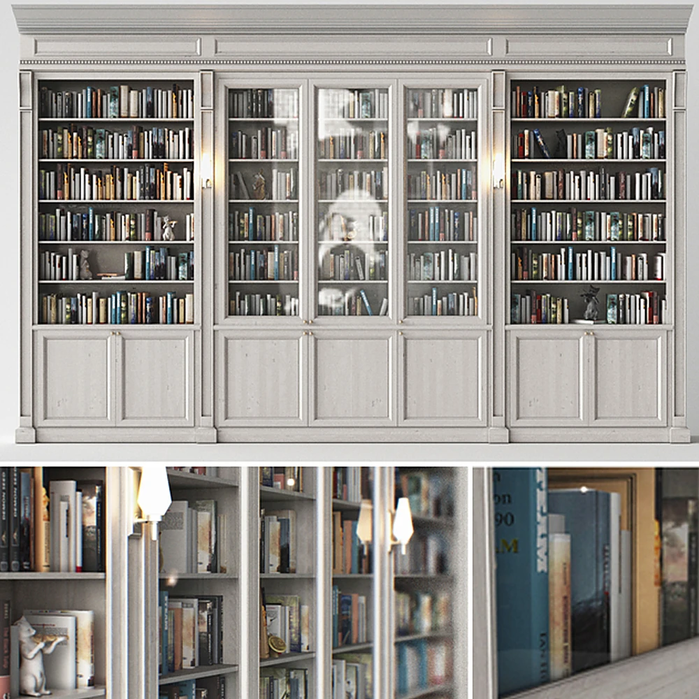 Classic Wood and Glass Library Cabinet