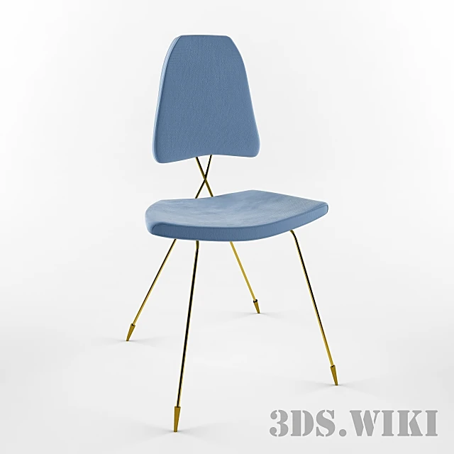 Dining Chair with Velour Upholstery and Metal Legs