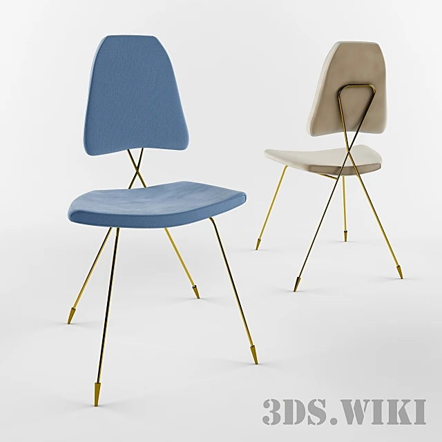 Dining Chair with Velour Upholstery and Metal Legs (2)