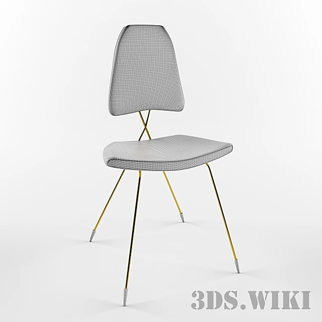 Dining Chair with Velour Upholstery and Metal Legs (3)