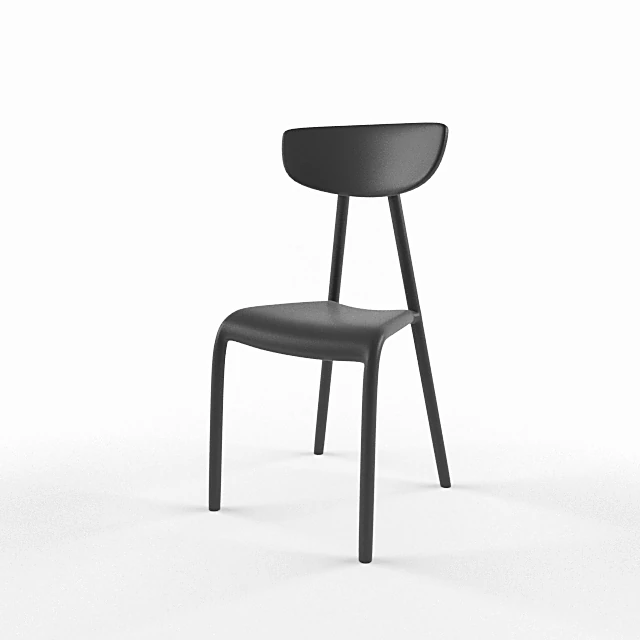 Modern Plastic Chair with Curved Backrest (3)