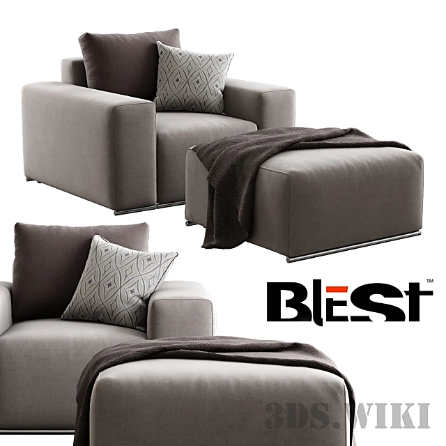 Armchair BL 101 (K1 & Pouf) by Blest