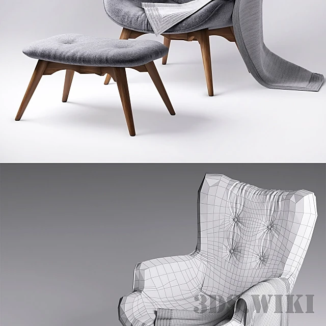 Armchair with pouf EJERSLEV by JYSK (3)