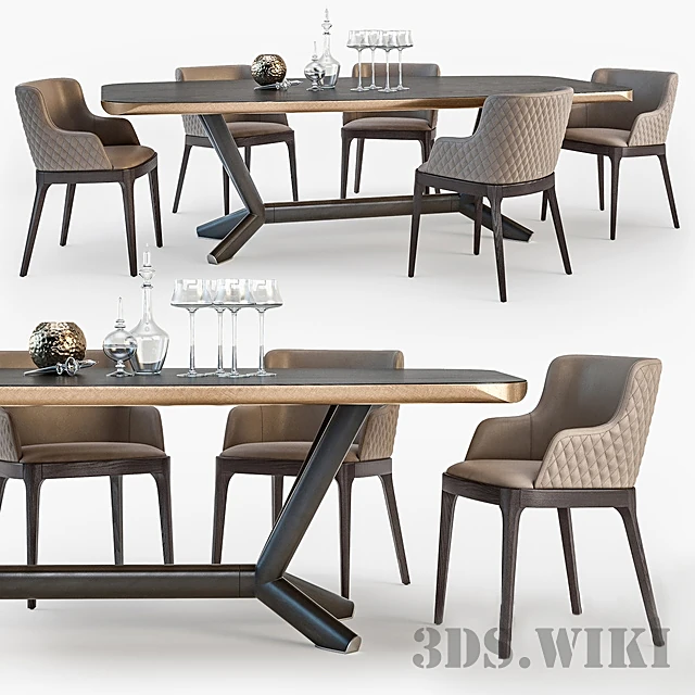 Dining Set Planer and Magda by Cattelan Italia
