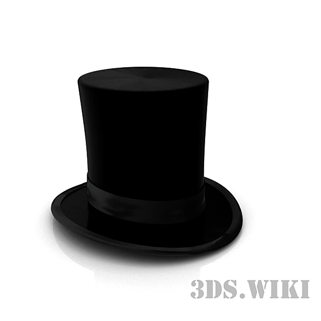 Classic Black Cylinder Hat with Fabric Ribbon