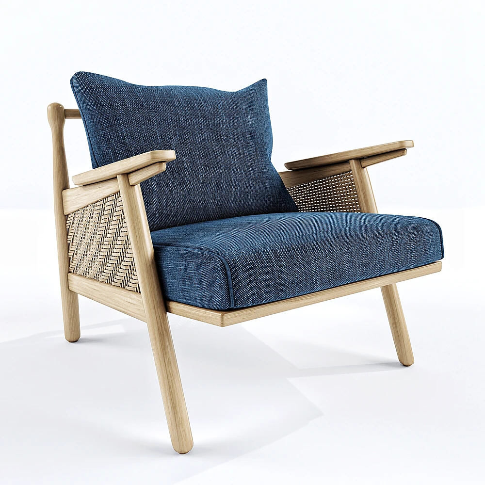 Armchair with Linen Cane Details (3)