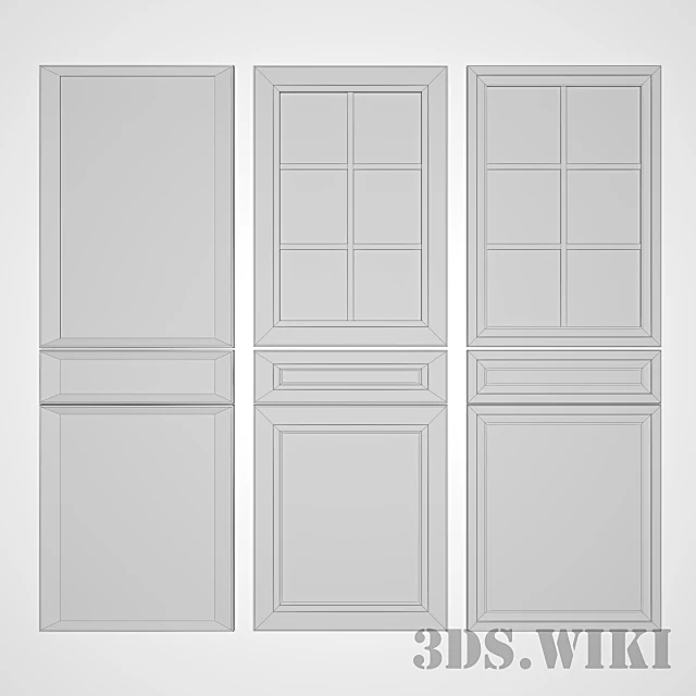 Kitchen Cabinet Fronts with Frosted Glass and Routed Details (2)