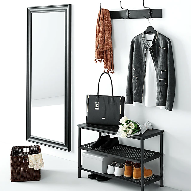 Modern Clothing Set with Leather Jacket and Accessories