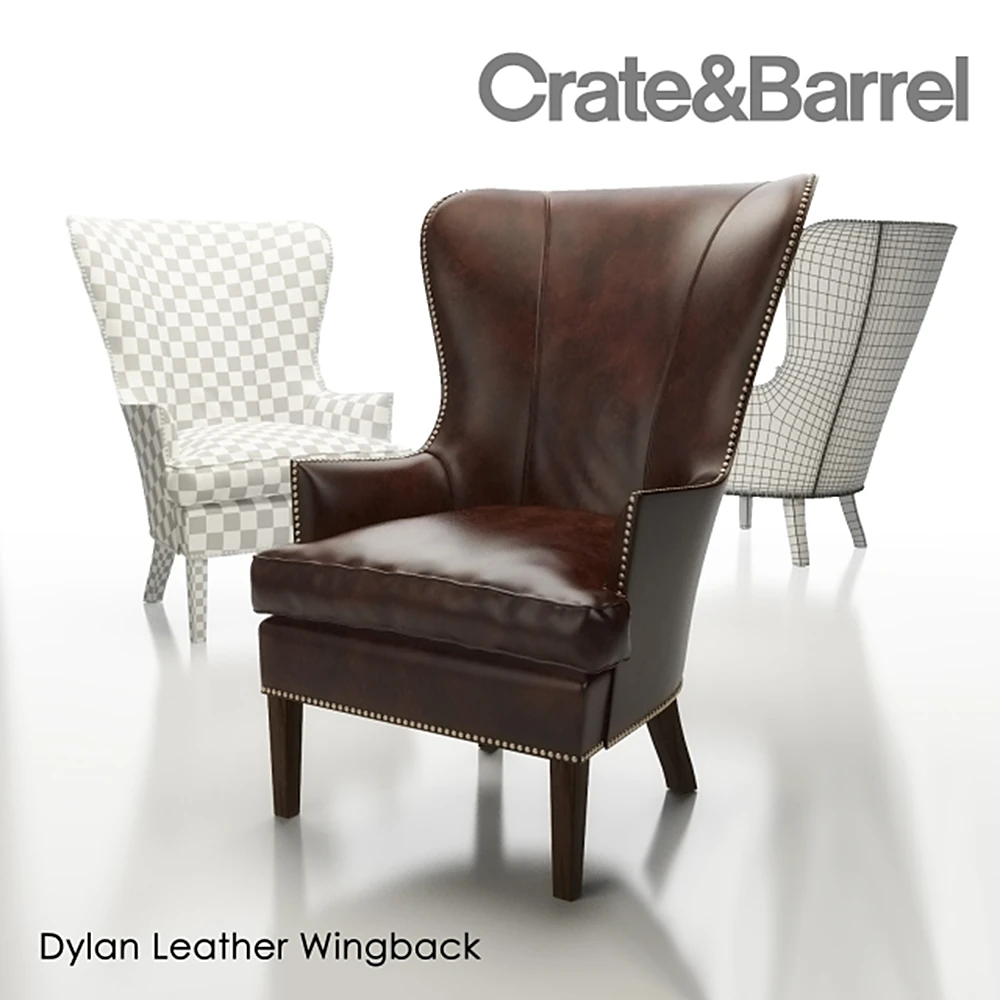 Wingback Chair Dylan Leather by Crate&Barrel