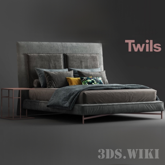 furniture – Moderrn bed 3ds Max - thumbnail 2