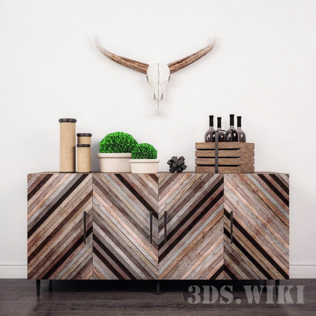 Sideboard & Chest of Drawer / Decorative set 1