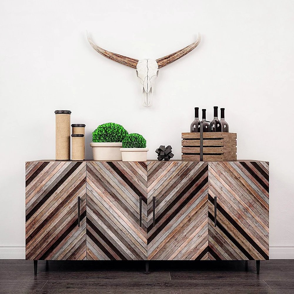 Sideboard with Chevron Wood Pattern