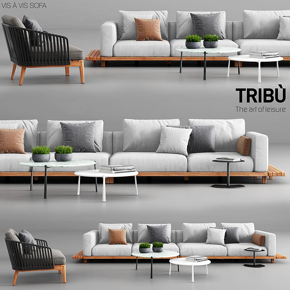 Sofa Vis a Vis and Chair by Tribu