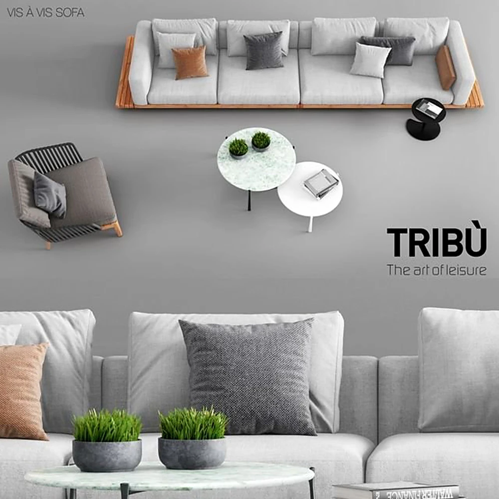 Sofa Vis a Vis and Chair by Tribu (2)