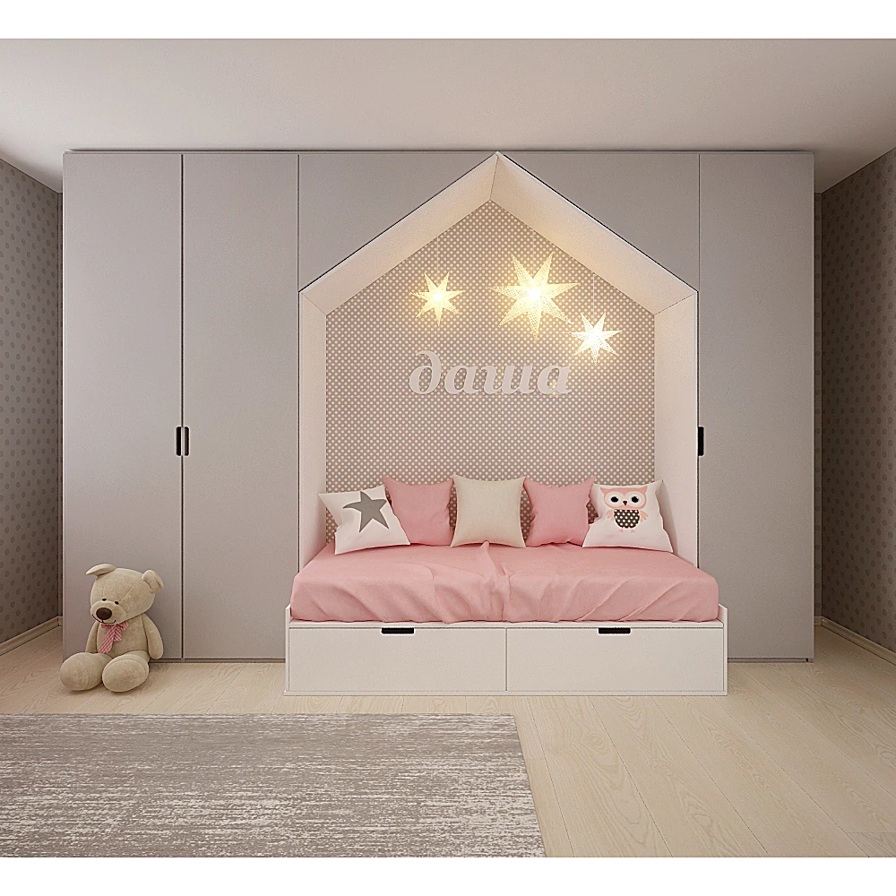Children's Furniture Set with House-Shaped Nook and Storage (3)