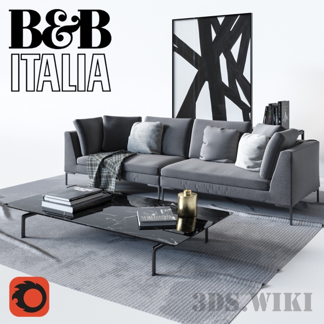 B & B Italia Sofa Charles - Download The 3D Model (8552) | Zeelproject.com